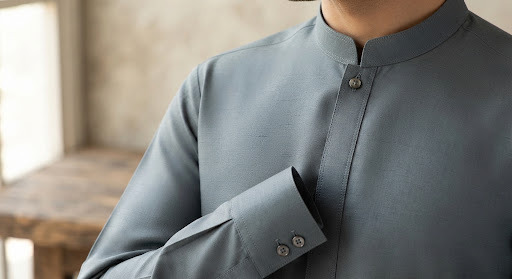 Grey men's Eastern wear detail
