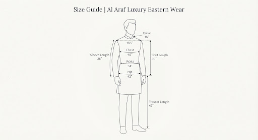 Men’s eastern wear measurement illustration