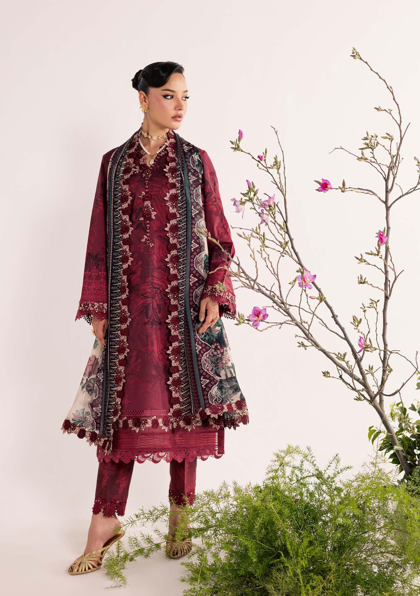 Maroon Vine Elegance