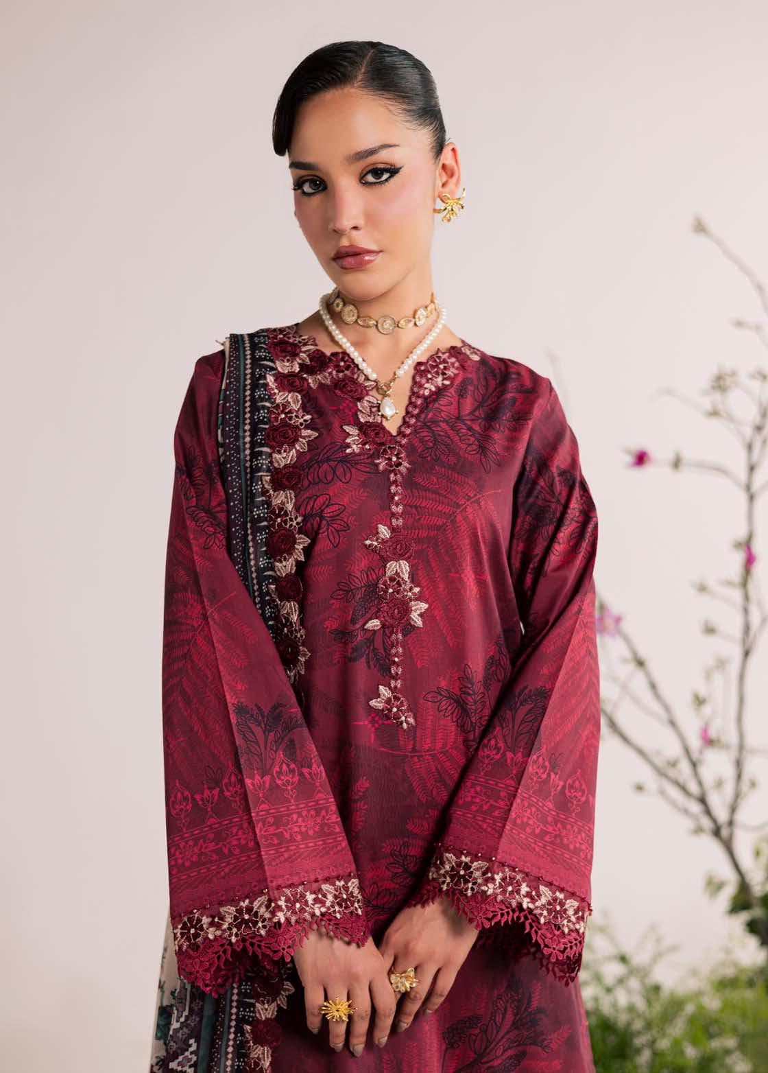 Maroon Vine Elegance