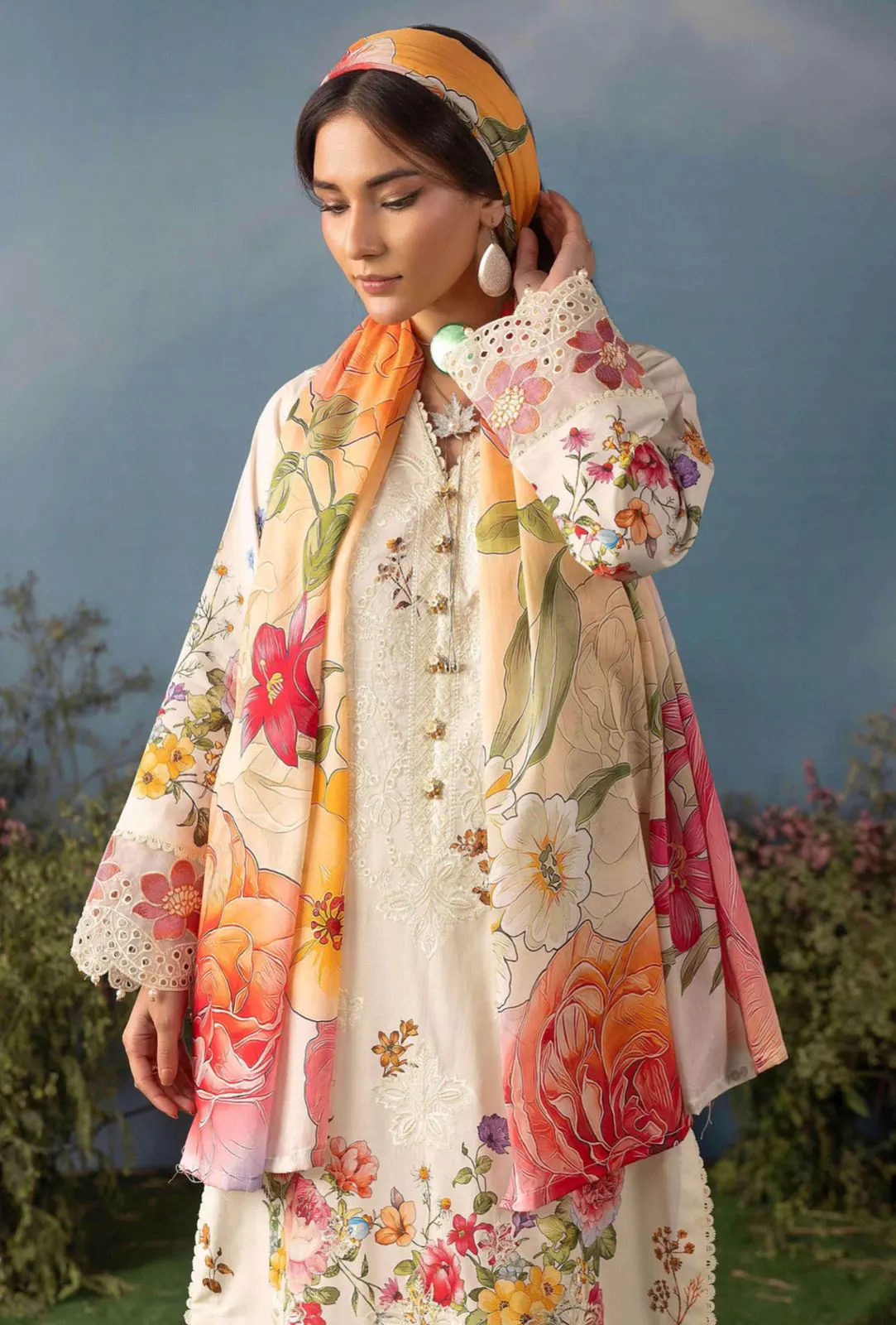Rose Bloom Embroidered Lawn
