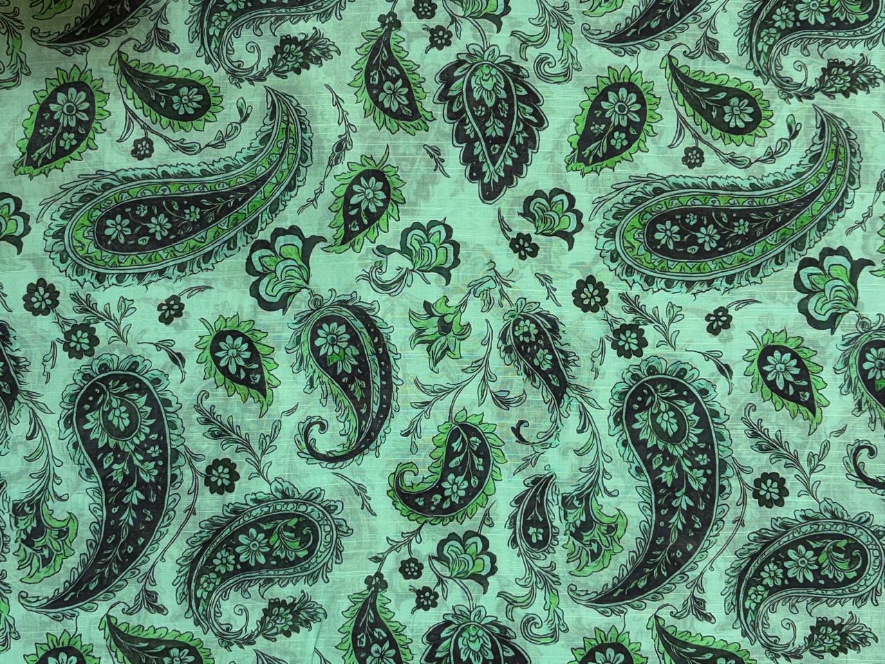 Mint Sage Traditional Paisley Lawn