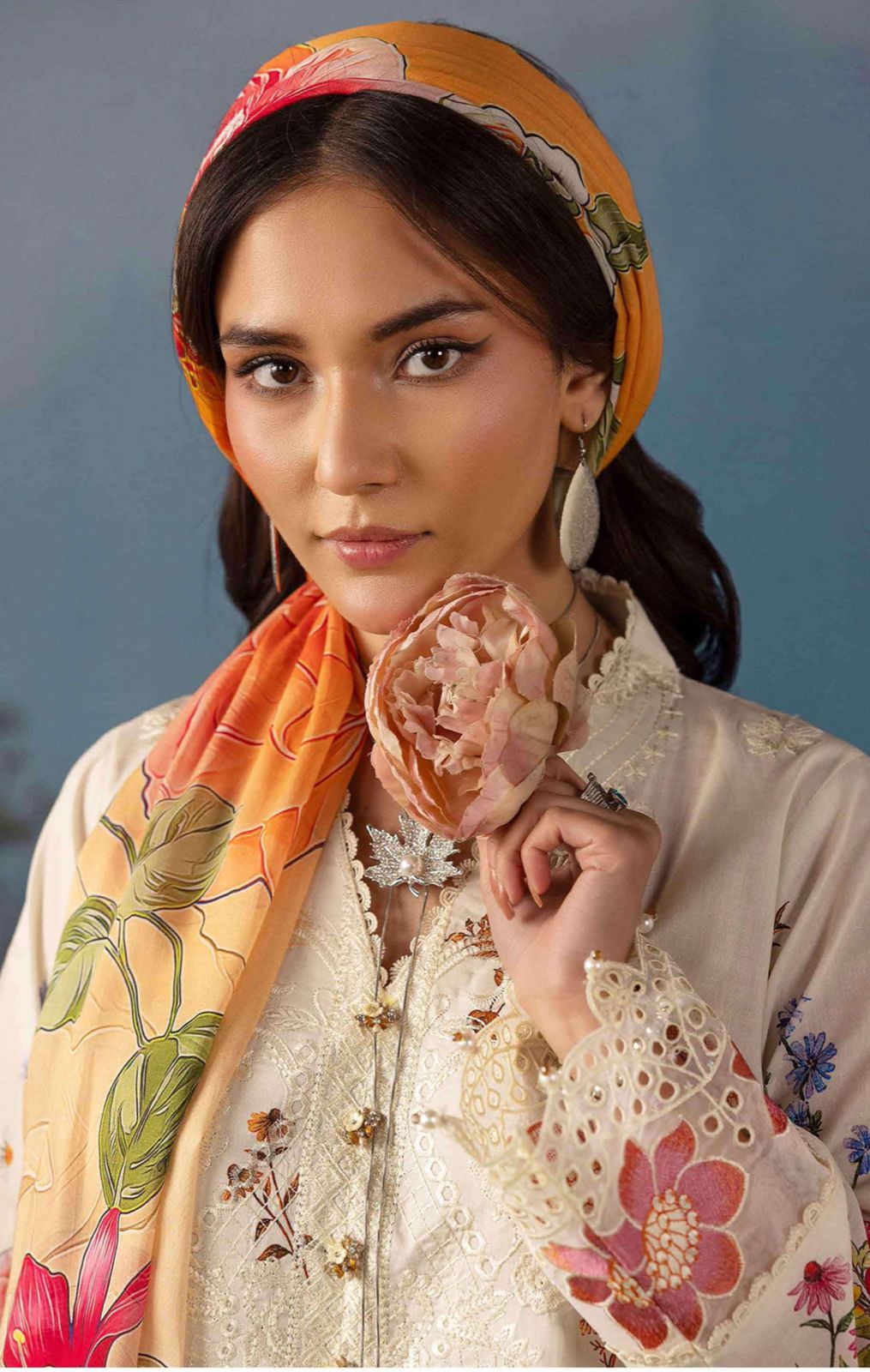 Rose Bloom Embroidered Lawn
