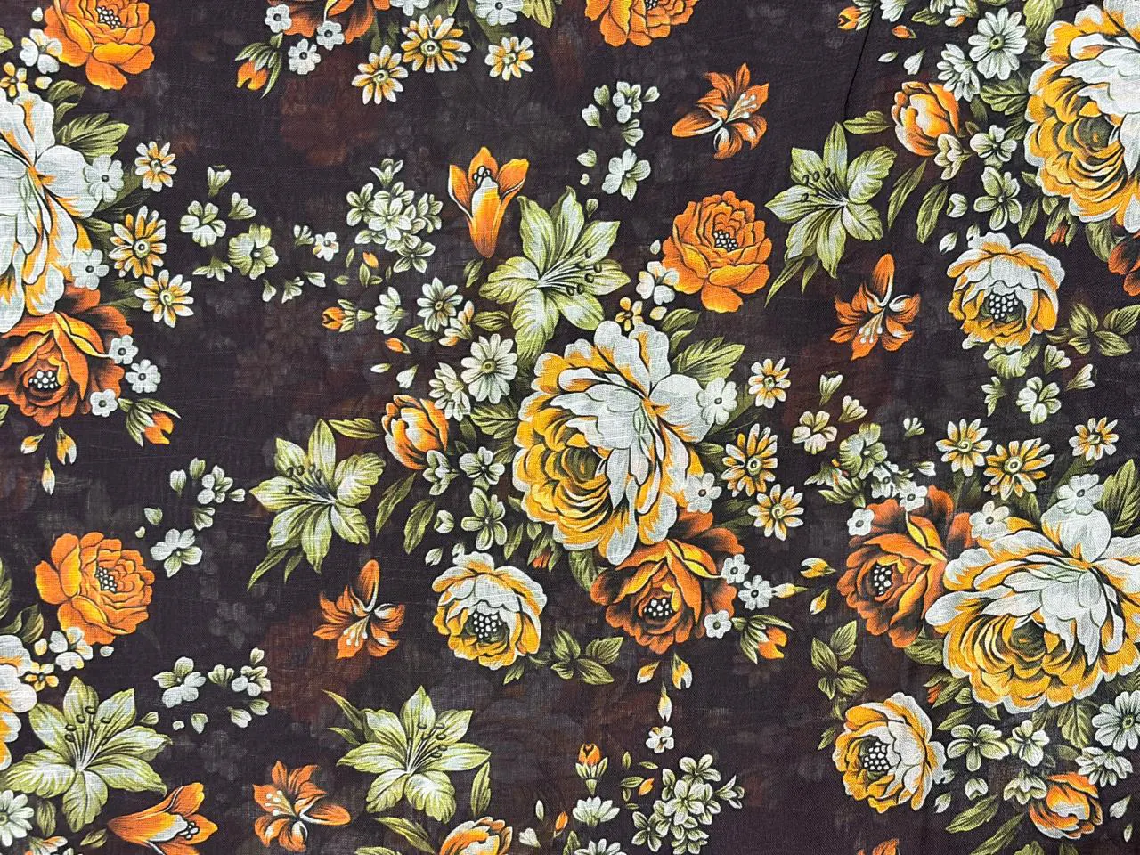 Midnight Amber Floral Lawn